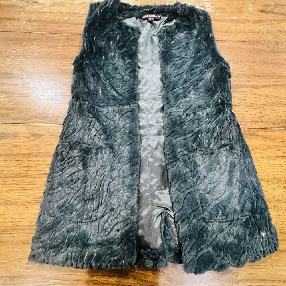 Mushka by Sienna Rose Women’s S Black Faux Fur Sequin Vest Boho